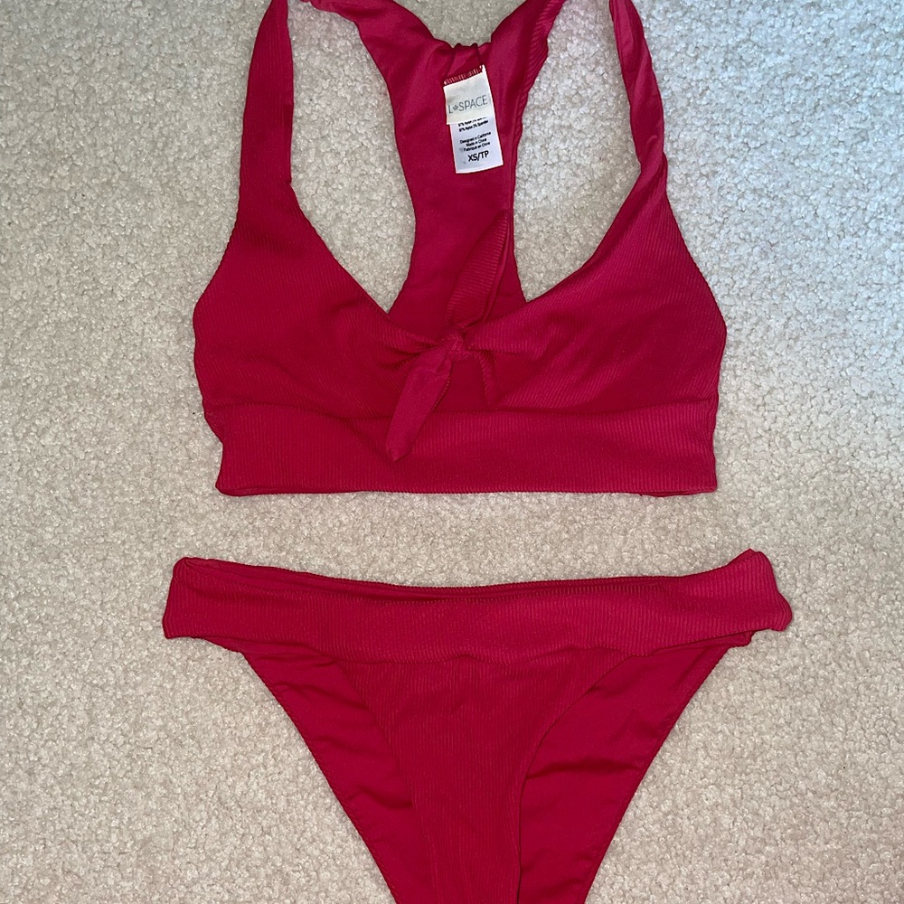L Space Swim | Cranberry Red 2 piece swimsuit |